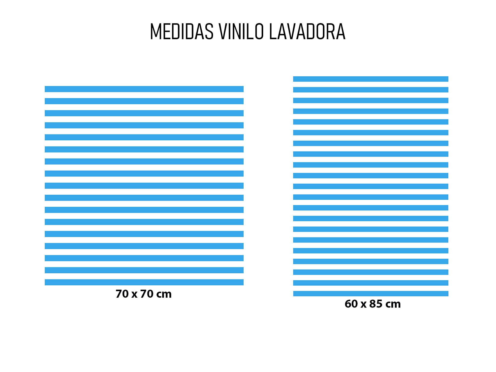 Oedim Pack Vinilo para Frigorífico + Vinilo para Lavadora Rayas Azul Claro, Adhesivo Resistente y Económico, Pegatina Adhesiva Decorativa de Diseño Elegante