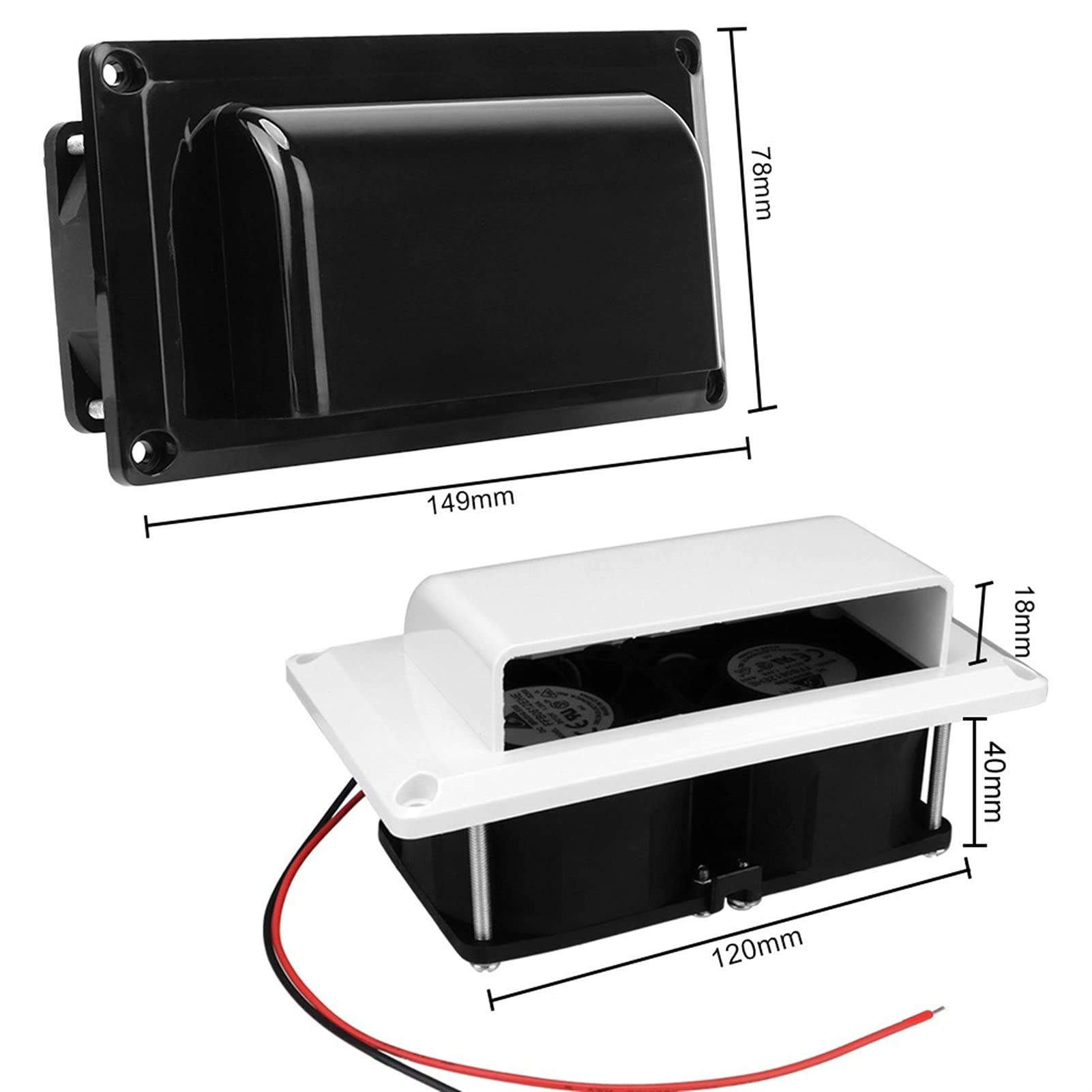 Ventilador Extractor Ventilación de ventilación de ventilación de ventilación de aire de caravana Ventilador de escape con red de protección de acero inoxidable for camper Trailer Motorhome Yacht Acce