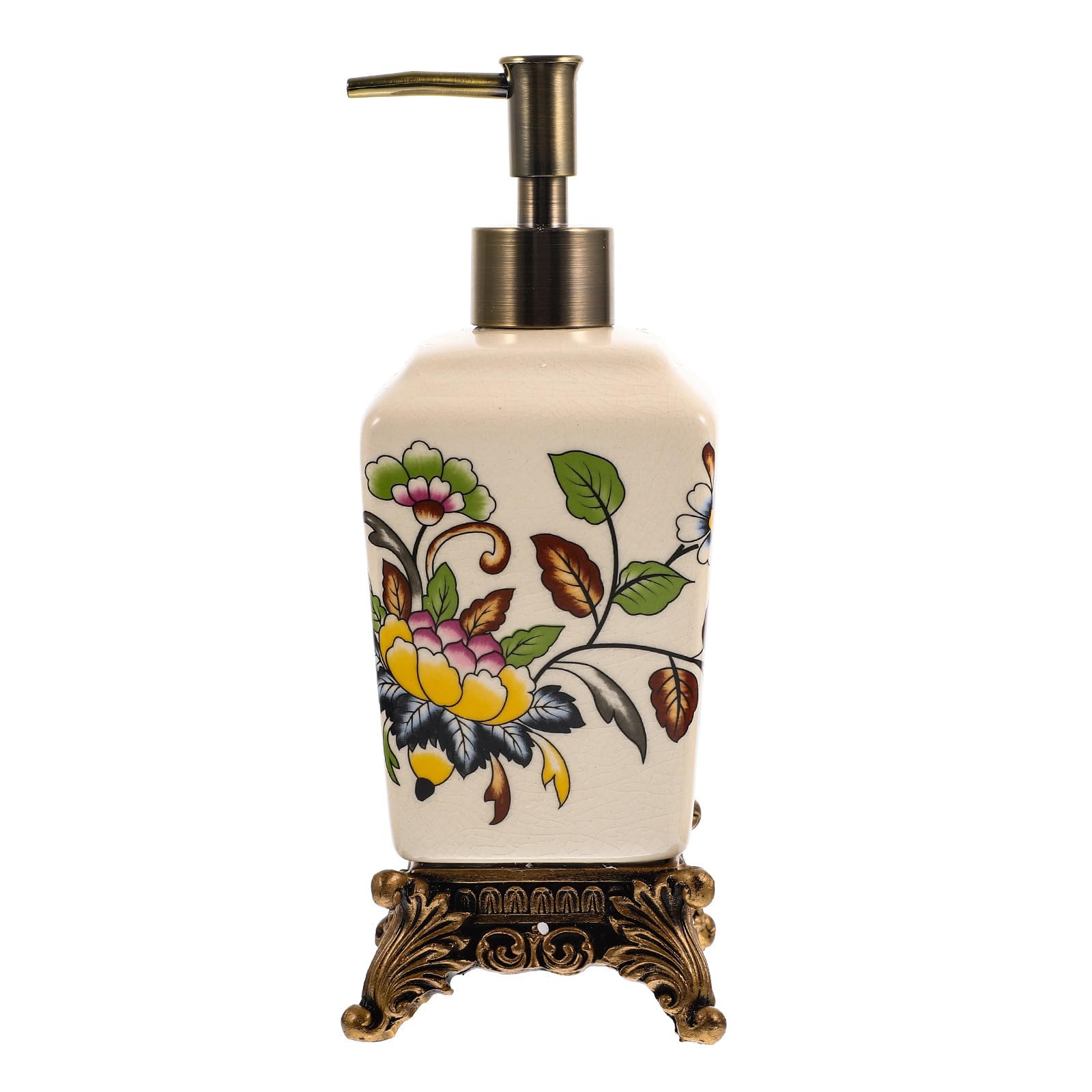 Dispensador de Jabón de Cerámica Vintage 340ml, Botella Prensa