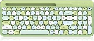 PINKCAT Colorful Computer Portable Bluetooth Keyboard, Wireless Mini Compact Retro Typewriter Flexible 84Keys Keyboard Design for Laptop, PC, Notebook, MacBook, iPhone, iPad, Smart TV - Green