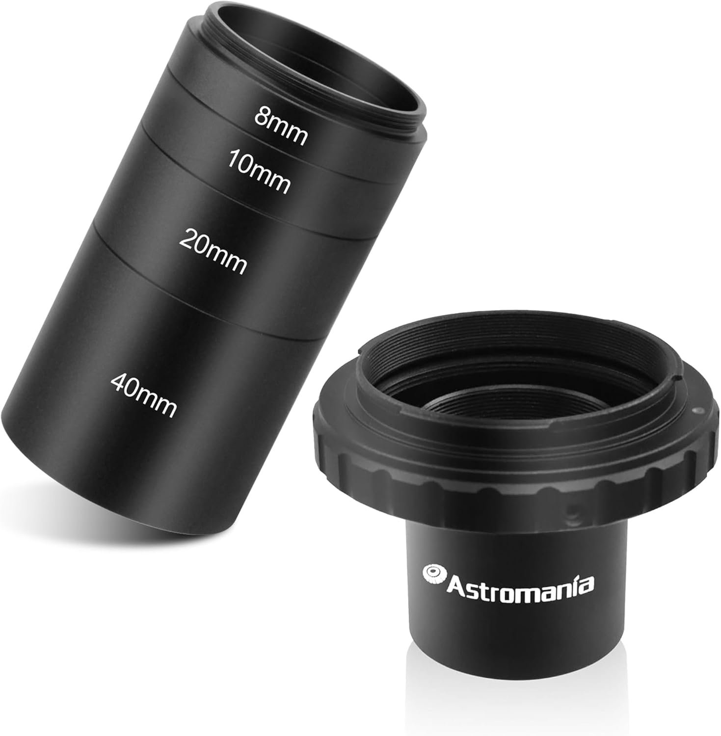 Astromania Astronomical T2-Extension Tube Kit for Cameras and eyepieces - Length 8mm 10mm 20mm 40mm - Bundle with - T-Ring&T-Adapter for Nikon