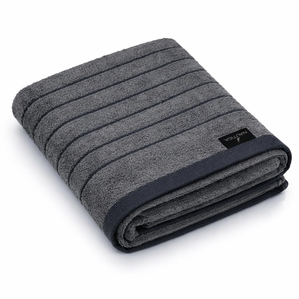 NAUTICA Quick Dry Towel -1pc Bath Towel (ridgeport) | 500 GSM l 30 x 60 inch | Quick Dry Large Pool & Travel Towel | Grey-image-17