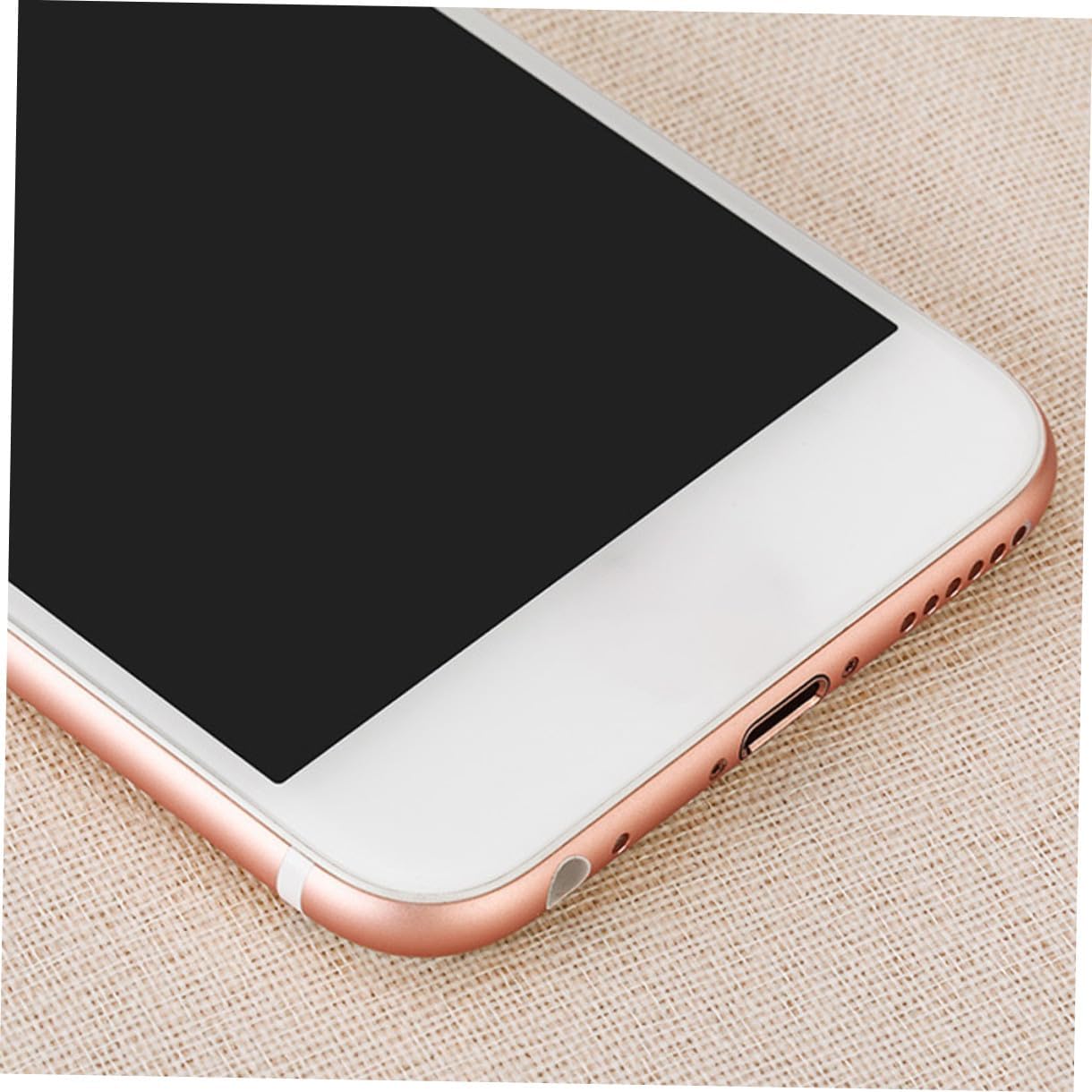 Home Button Sticker Fingerprint Recognition Metal Key Sticker for Rose Gold Edge White Background Protects Against Dust Sweat Easy to Use Packaged for Convenience
