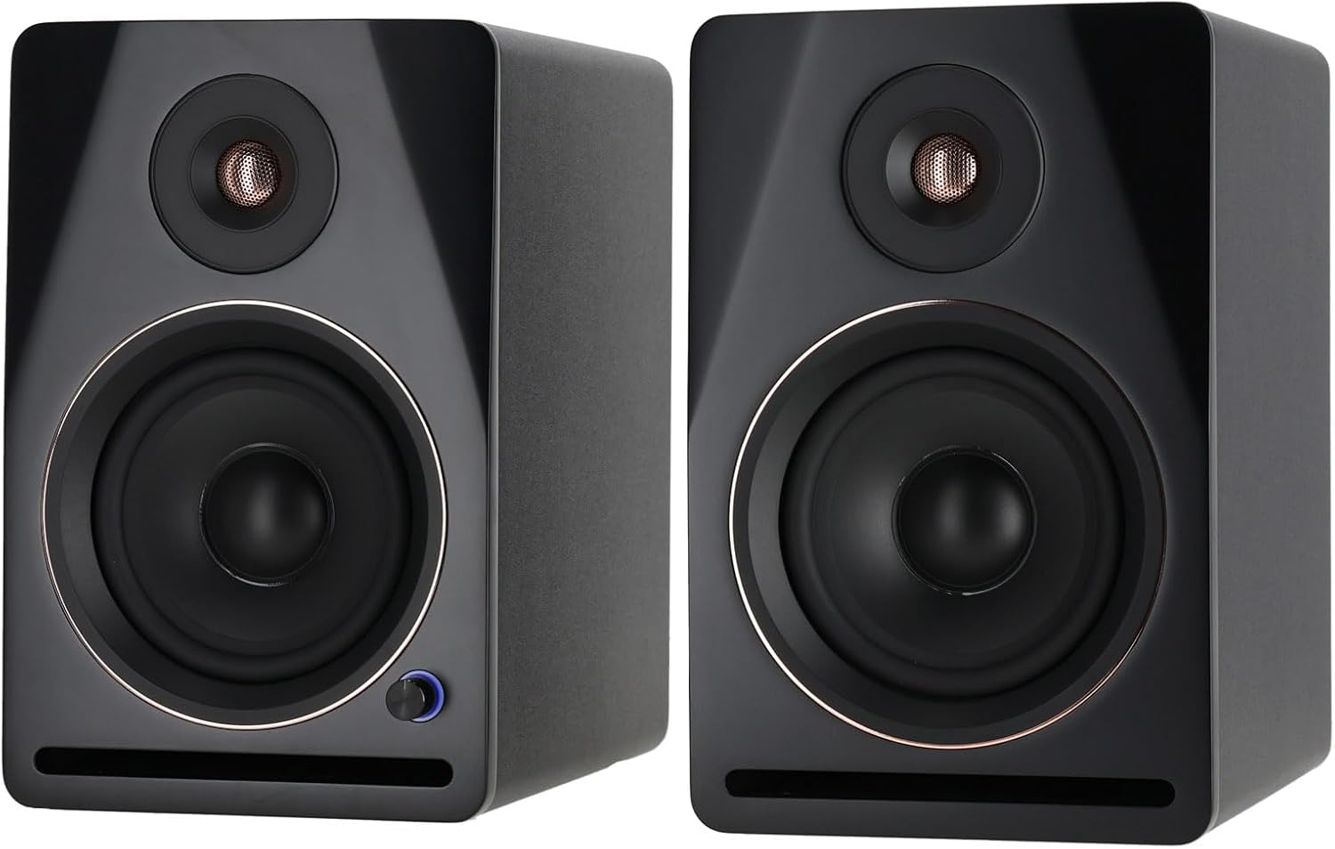 Rockville APM5B V2 5.25" Powered Studio Monitor Speakers Pair, Bluetooth, 80W RMS/320W Peak, Black