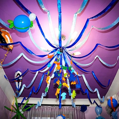 Miniatura 9 de TONIFUL Cinta de satén azul real de 4 pulgadas x 22 yardas de ancho, cinta grande de tela sólida para ceremonia de corte, kit de gran apertura,