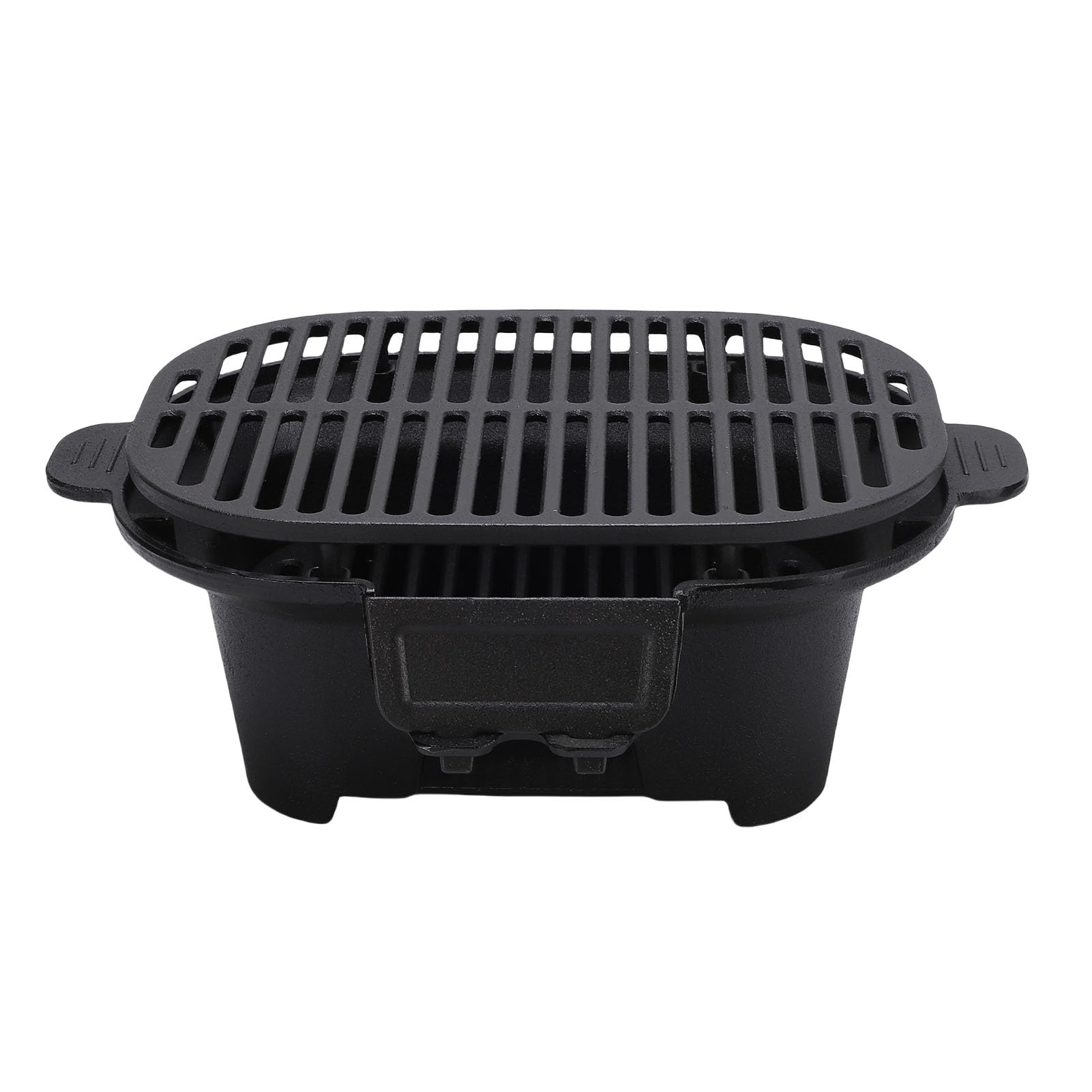 Vikye Grill de Camping en Fonte Compacte, Barbecue Hibachi pour Cuisson en | Rétention de chaleur longue durée, Cuisson efficace avec un minimum de charbon de bois, Conception portable et légère,