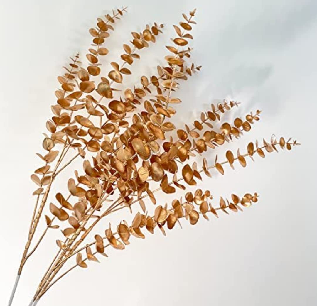 VRB DecTM Artificial Lavender Flower Bunch for Home Decor | Faux Flowers for Vases | Decoration Items for Home,Diwali,Chritmas Living Room| Decoration and Craft (Golden Big Euclyptus, 4) (B0CQ56FMYG) Amazon Price History, Amazon Price Tracker