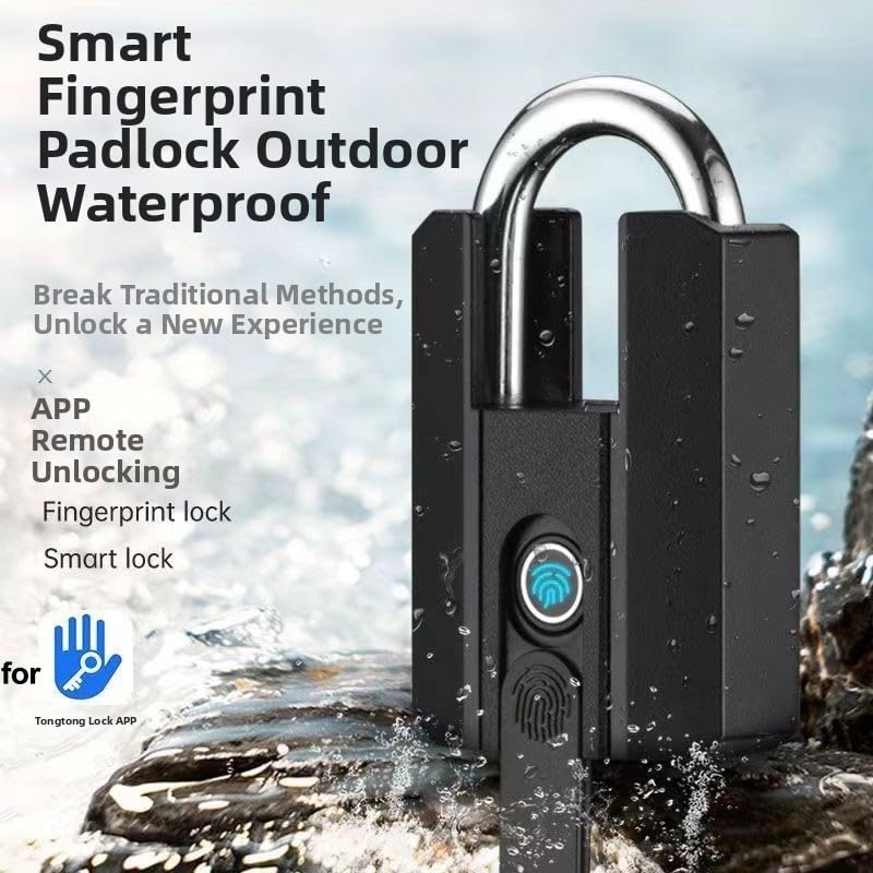 Candado inteligente de huellas dactilares, Cerradura electrónica impermeable IP67, Seguridad de cifrado AES para cajón de gabinete de equipaje, Cuerpo de aleación de zinc, Recargable tipo C