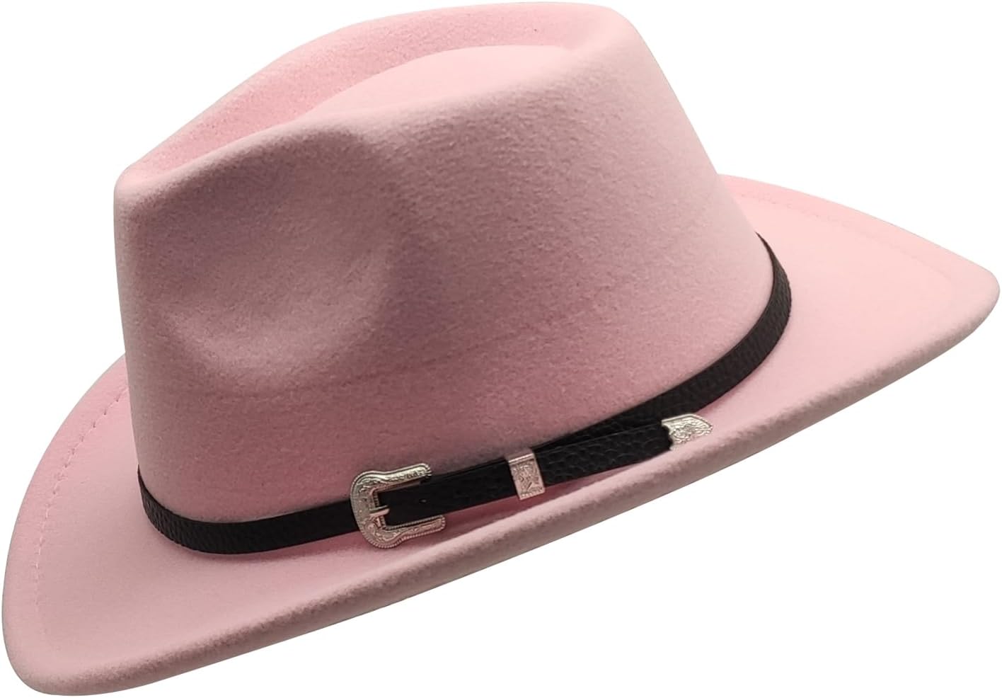 Willheoy Kids Cowboy Hat for Girls Boys Unisex Western Cowgirl Hat with Buckle Belt Wide Brim Fedora Hat Dress Up Costume - Image 6