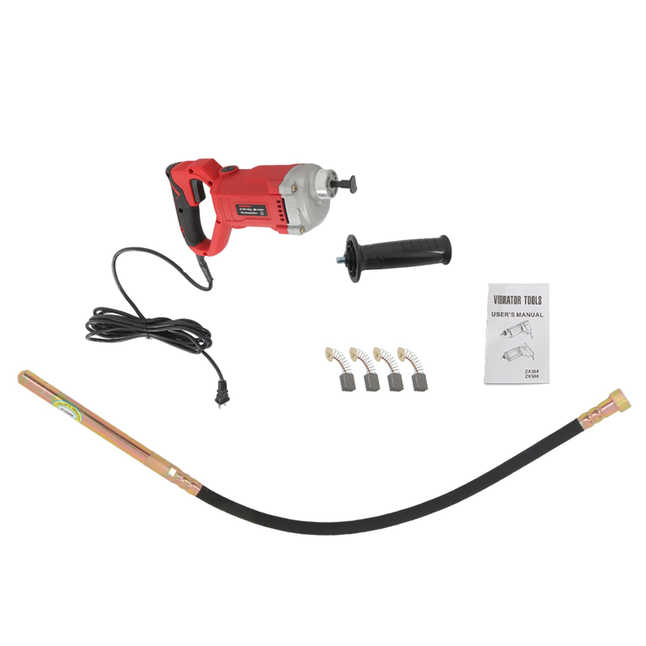 Concrete Vibrator Tool 1500W Electric Concrete Vibrator 4.92ft Handle Concrete Vibrator 14400VPM Fit for Mixer Cement