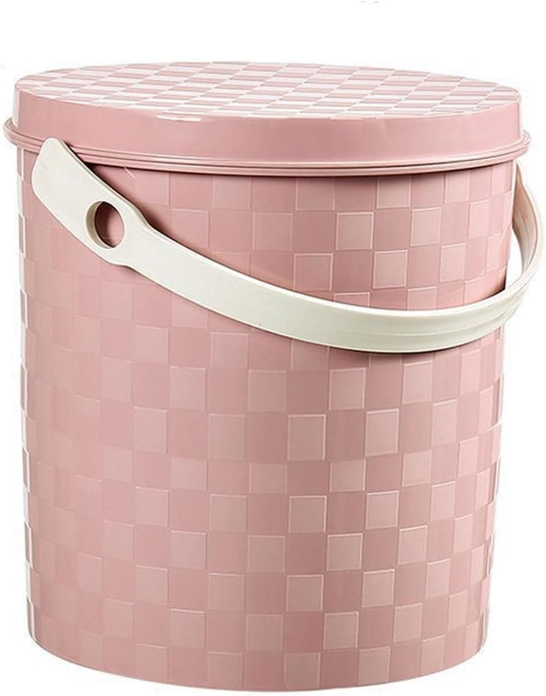 Orinal, Orinal Grueso con Tapa, Cubo de plástico portátil, Taburete Almacenamiento for Orinal, for Acampar, Viajar, casa, Coche, Multiusos(Light Pink,28cm)