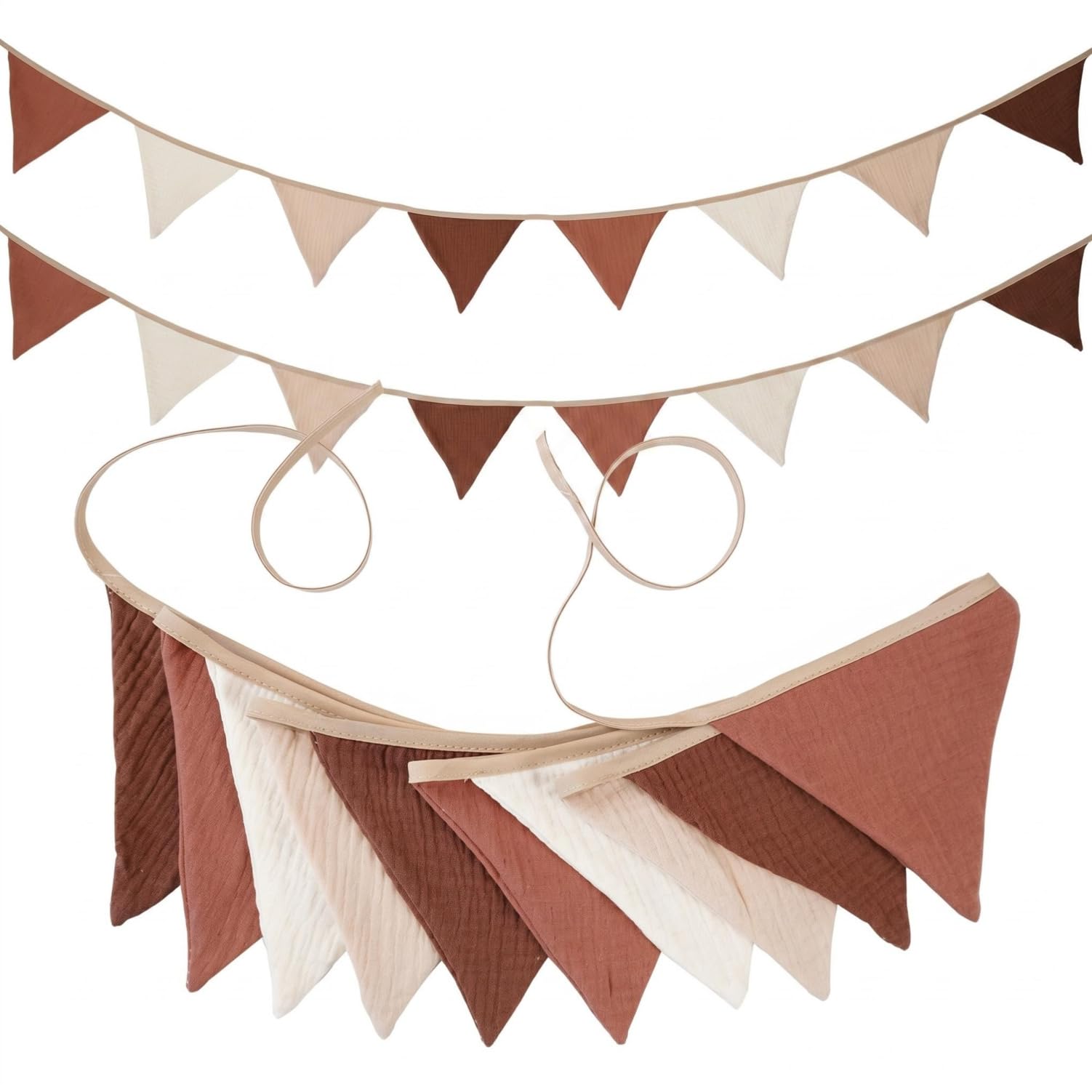 SHIFANQI Fabric Bunting 20Pcs Triangle Bunting Banner, Colorful Cotton Bunting Garland for Baby Shower Nursery Birthday Party Afternoon Tea Garden Wedding Indoor Outdoor — image 1