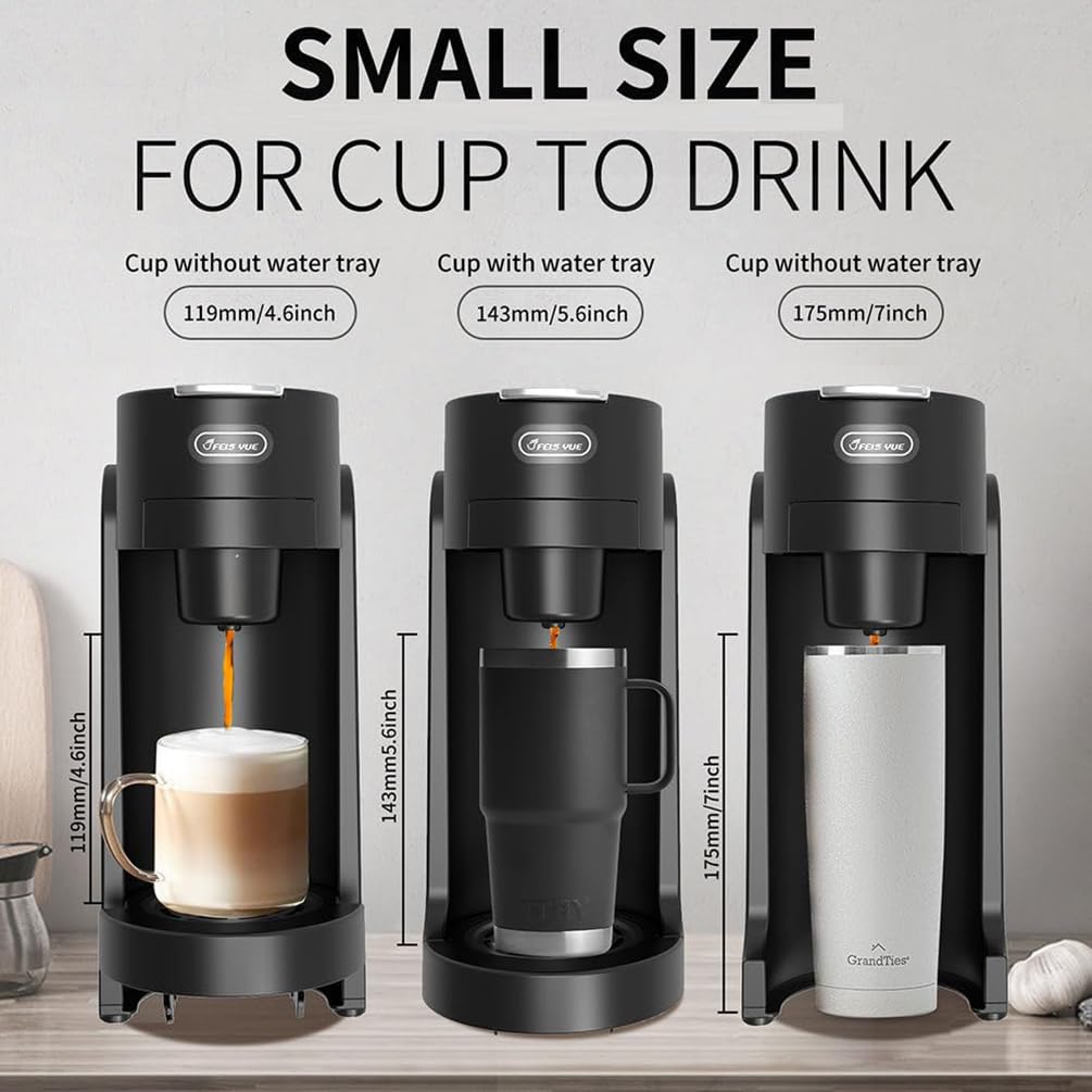 Ekspres do kawy na kapsułki K-Cup, zbiornik na wodę 350 ml, regulowany uchwyt na kubek, automatyczne zamykanie, idealny do cappuccino i latte, do użytku domowego