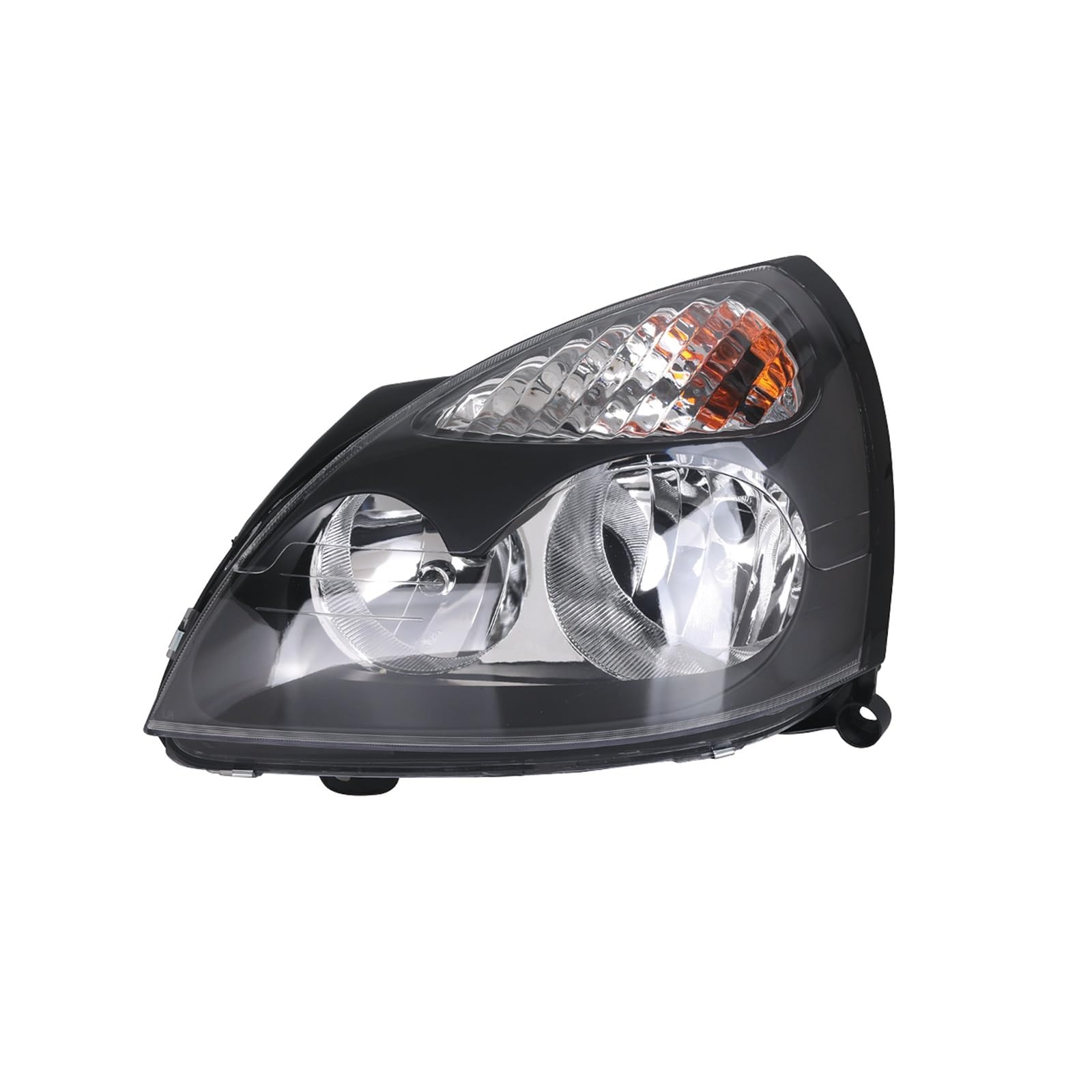Lampada Fanale Posteriore Faro anteriore per Renault per Clio II 2001-2005 R:7701051770 L:7701051769 Nero Bianco Opzioni Destra Sinistra Faro compatibile(White Left)