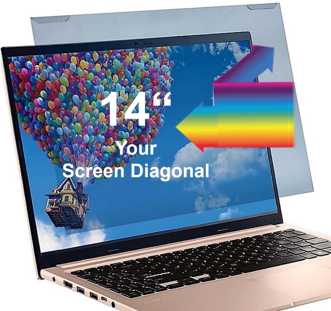 VizoBlueX - 14 inch Diagonal Blue Light Blocking Screen Protector Filter. Panel LED PC Laptop Anti-UV Eye Protection Panel Cover - Widescreen Laptop Frame Hanging Type (W 12.4" X H 8.0")