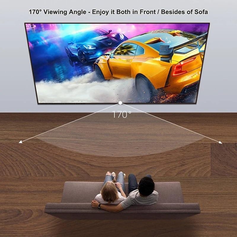 Pantalla de proyector tela gris 106 pulgadas miniatura 4
