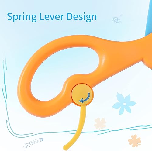 Miniatura 6 de Paquete de 6 tijeras de seguridad para niños de 3 a 5 años, tijeras de entrenamiento preescolar de plástico con diseño de doble color y puntas