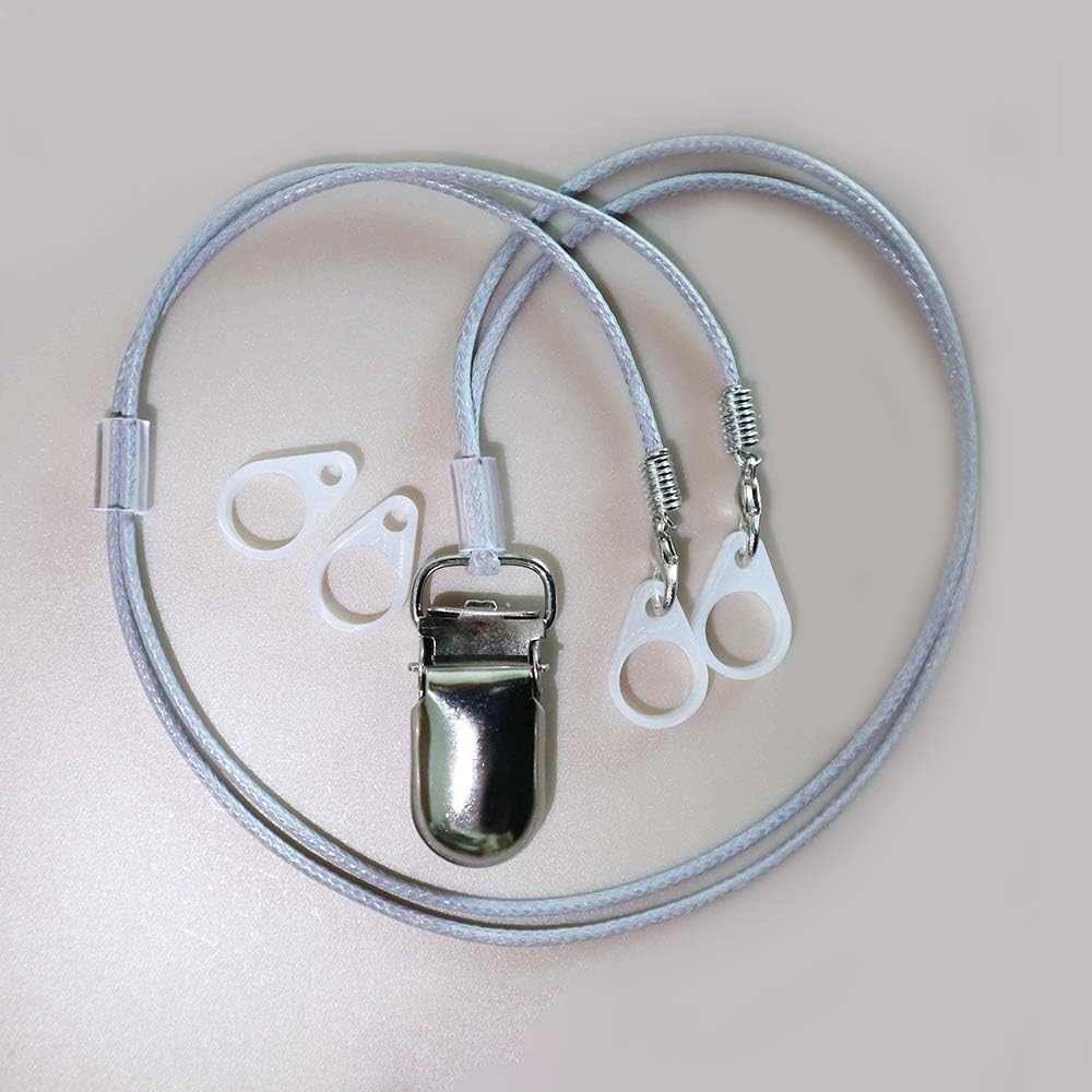 BTE Hearing Aids Clips Safty Protection Accessory w/Metal Clip (Grey)