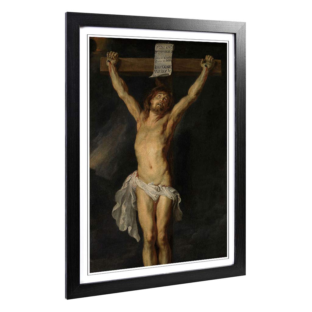 Big Box Art Framed Print of Peter Paul Rubens Christ on The Cross Design | Wall Art Picture | Home Decor for Kitchen, Living Room, Bedroom, Hallway, Black, A2 / 24.5x18 Inch / 62x45cm