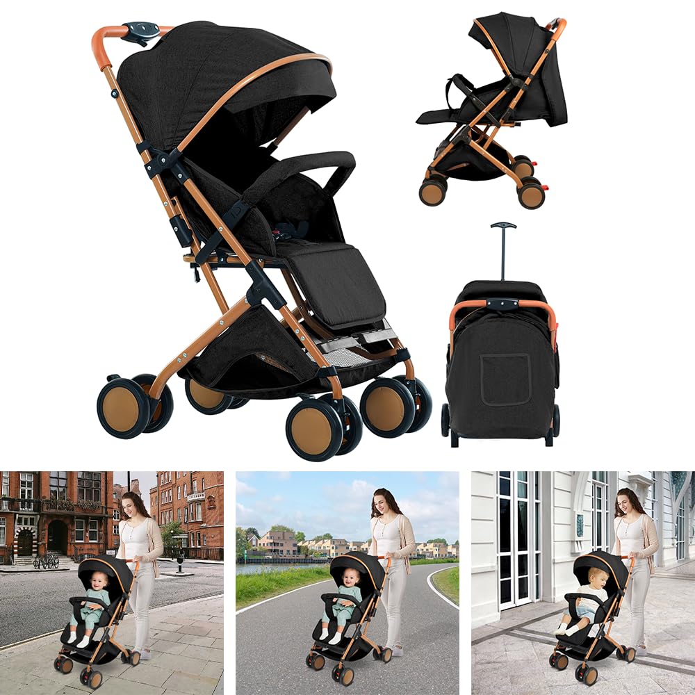 Oxford Baby Kinderwagen,Reisebuggy,Kinderwagen,0–4 Jahre,bis 22 kg,kompakt zusammenklappbar, Geräumiger Sitz,3 Liegepositionen,10 kg großen Aufbewahrungskorb,schnell zusammenklappbar (B-Schwarz)