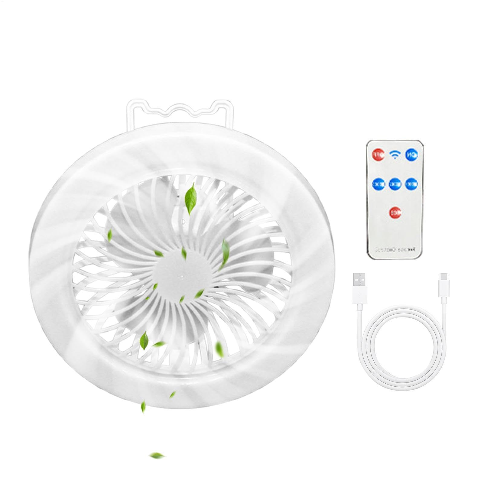 Ventilador solar para camping recargable 3600 mAh con linterna LED y mando a distancia exterior
