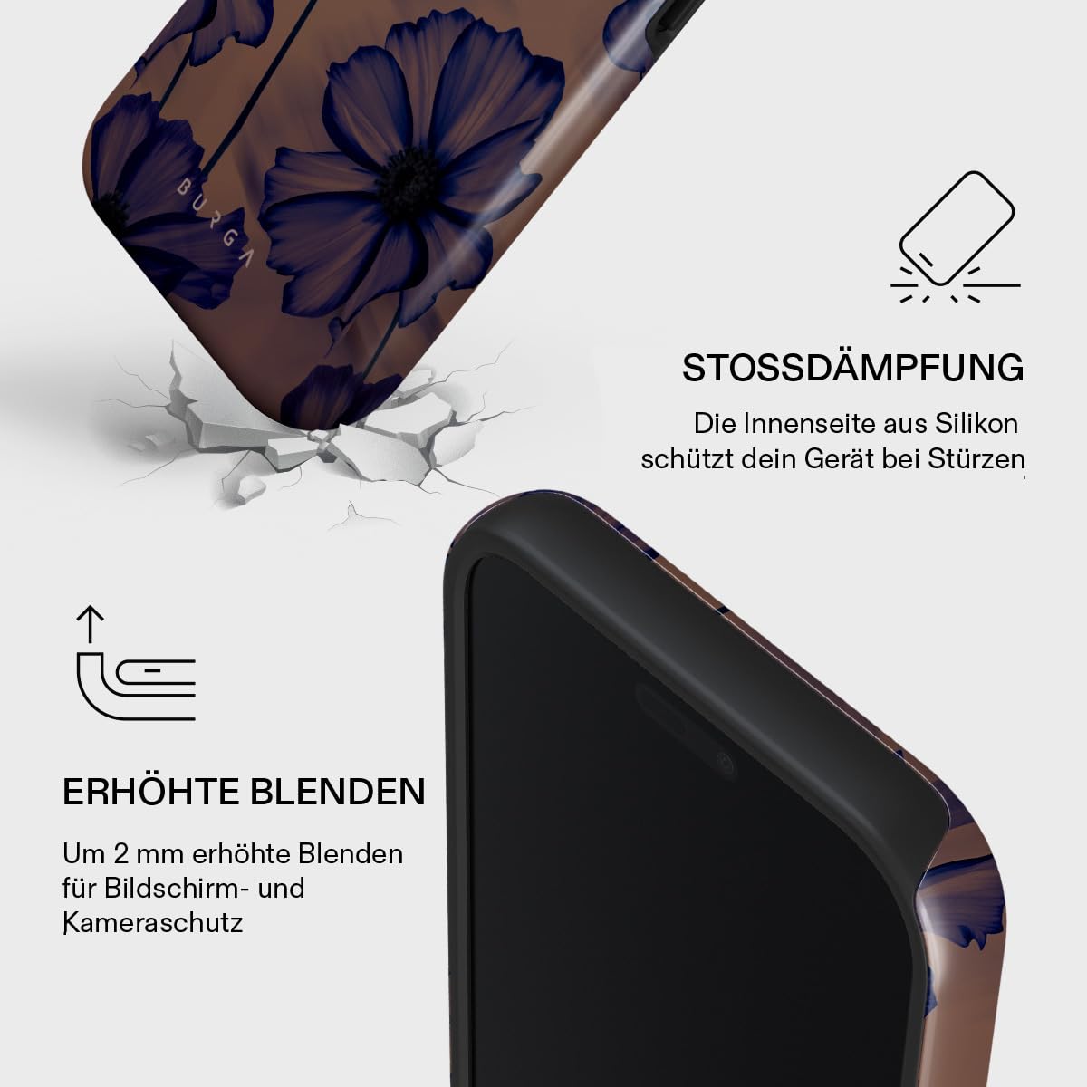 BURGA Handyhülle für iPhone 17 Pro Max – Unisex Hybrid-Schutzhülle mit stoßdämpfendem TPU & kratzfester Außenschale, erhöhter Displayrand, MagSafe-kompatibel, kabelloses Laden, stylisches Design