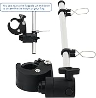 Vista 3 de Mástil universal para bandera de barco, abrazadera ajustable de acero inoxidable 316, kit de poste de bandera de barco con montaje en riel sin