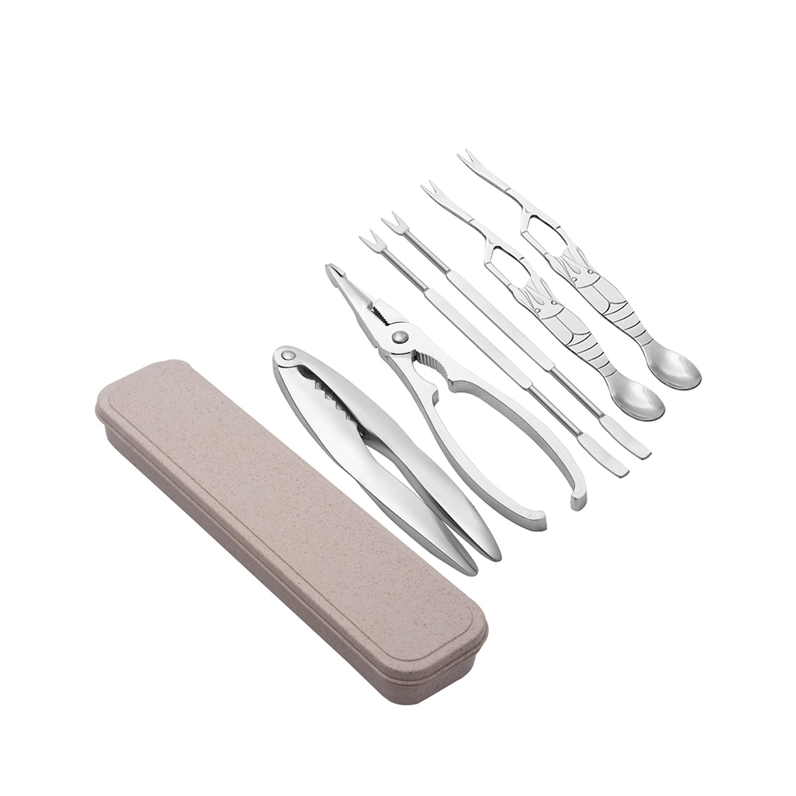 Set di Utensili per Frutti di Mare Set di Utensili per Frutti di Mare da 6 Pezzi, Inclusi 2 Biscotti per Frutti di Mare, 2 Selezioni di Frutti di Mare, 2 Forchette per Fr
