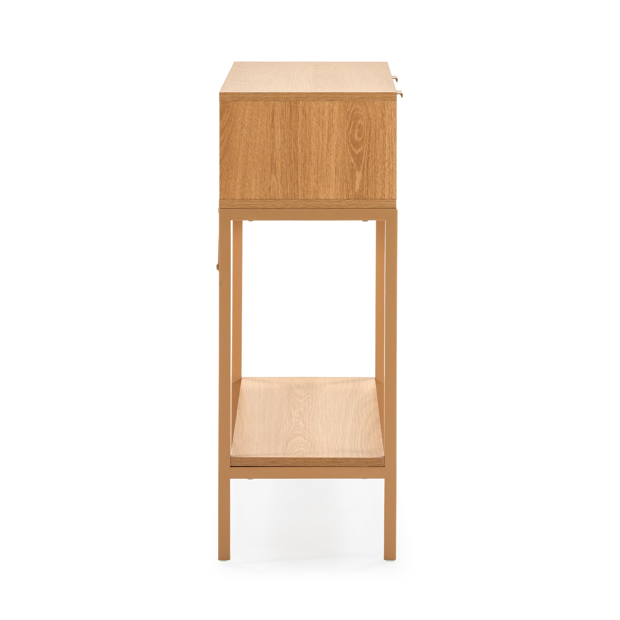 HOMN LIVING Mesa Consola recibidor Lluvia 2 cajones Color Roble, 100 cm (Ancho) 30 cm (Profundo) 80 cm (Altura)