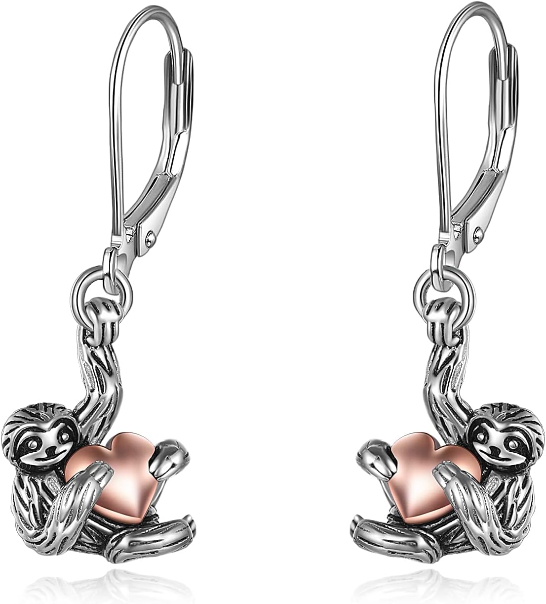 YFN 925 Sterling Silver Sloth Leverback Dangle Drop Earrings - Jewelry Gifts for Women