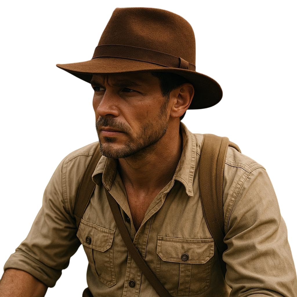 labreeze Brown Explorer Safari Hat, Classic Jungle Adventure Costume Accessory, Adult One Size