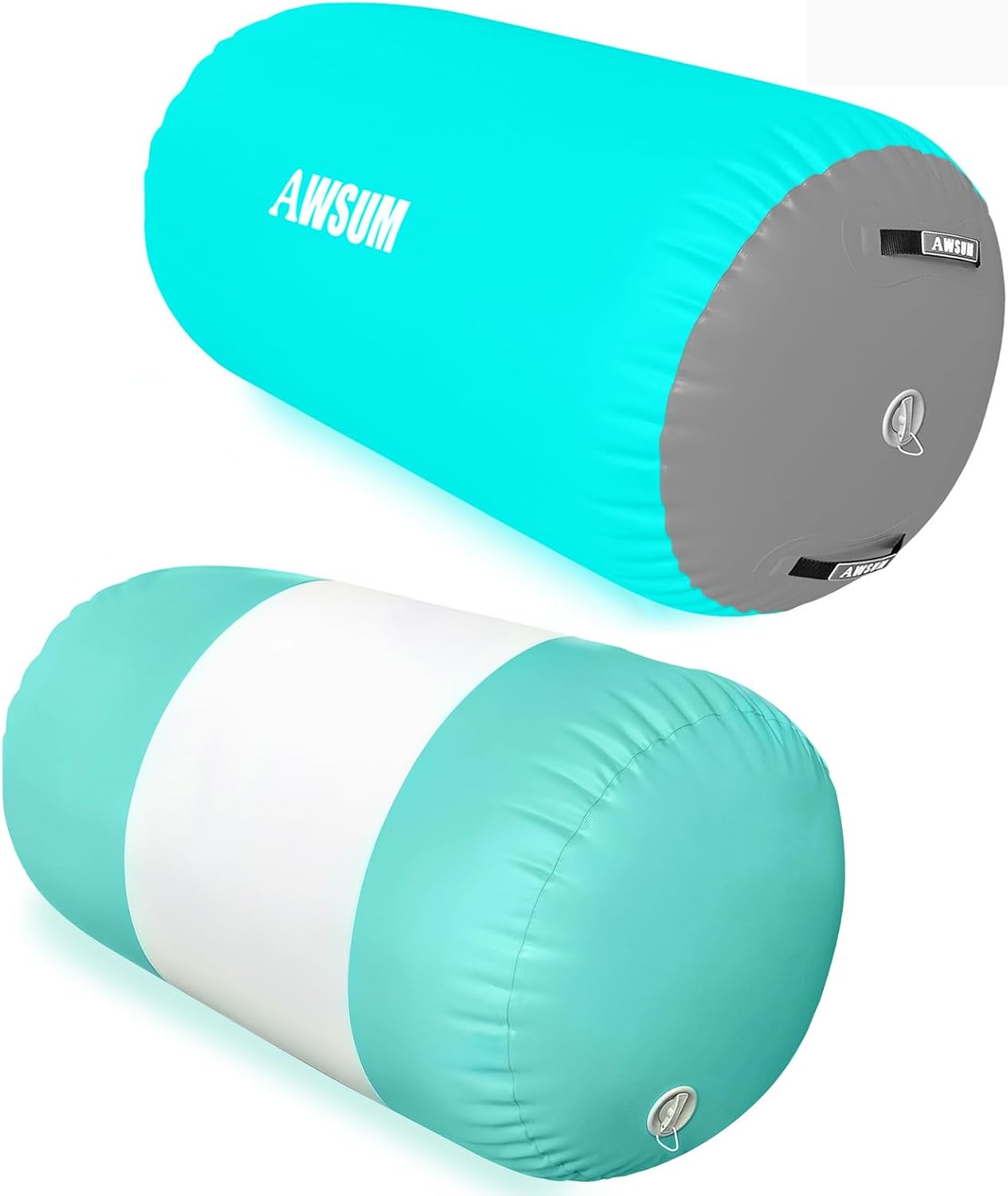 AWSUM Gymnastics Tumbling Equipment Barrel Inflatable Air Roller Thicken Octagon Mat Handspring Trainer for Cheerleading Training Home Use, Without Pump