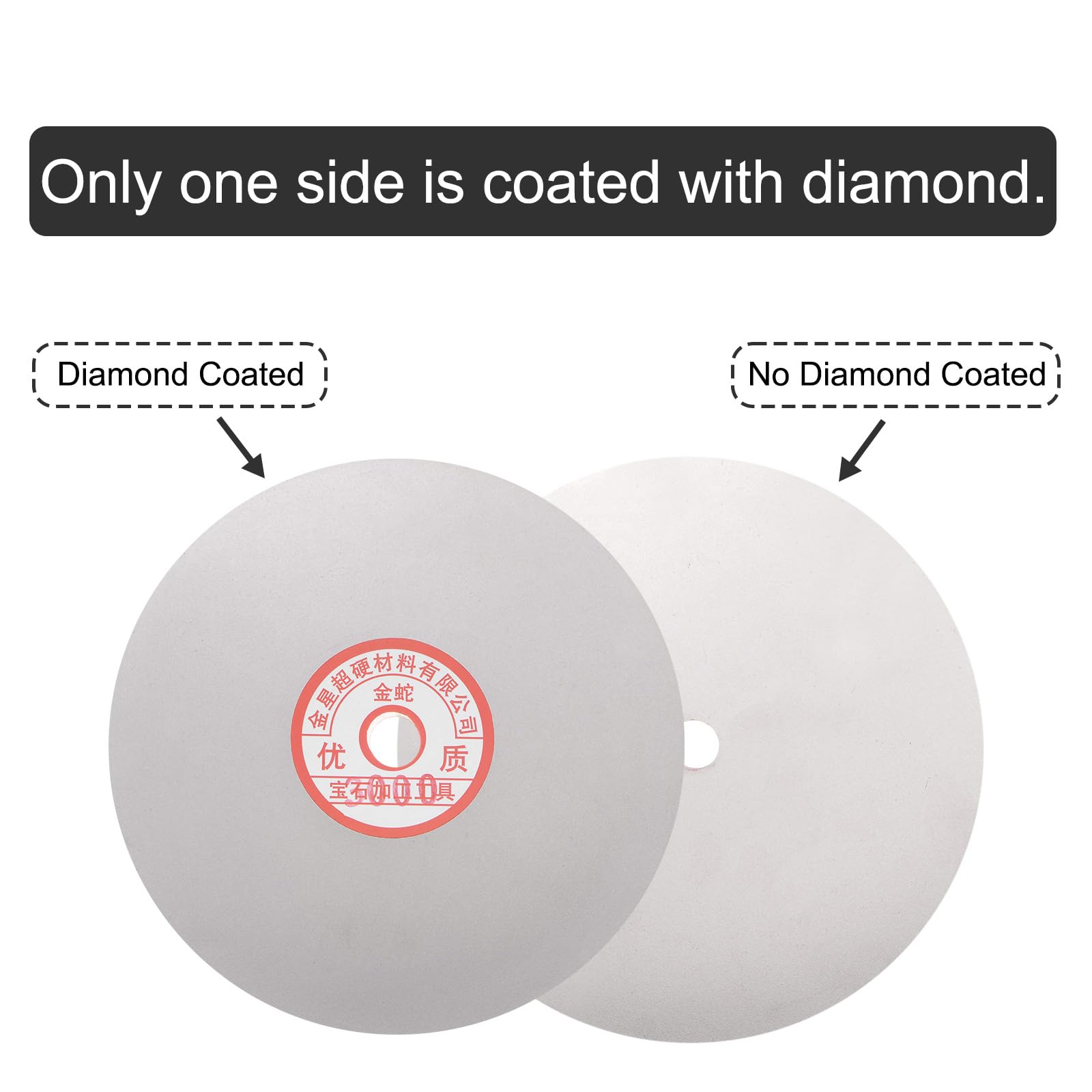 sourcing map Lot de 6 disques de ponçage diamant 150 mm grain 80/400/600/800/1500/3000 trou d'arbre 1,27 cm disque de polissage plat pour pierre précieuse carrelage verre pierre métal