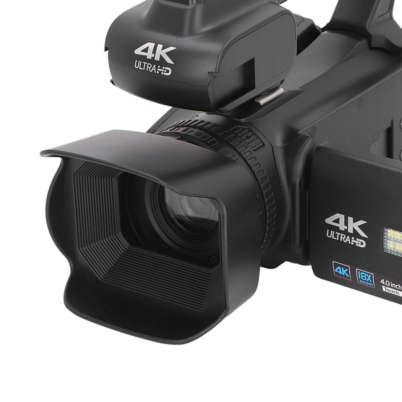 Dpofirs Videocamera 4K UHD, Videocamera WiFi 64MP con Zoom Digitale 18X con Touch Screen da 4 Pollici, Videocamera per Portatile NightVision con Luce di Riempimento Webcam per