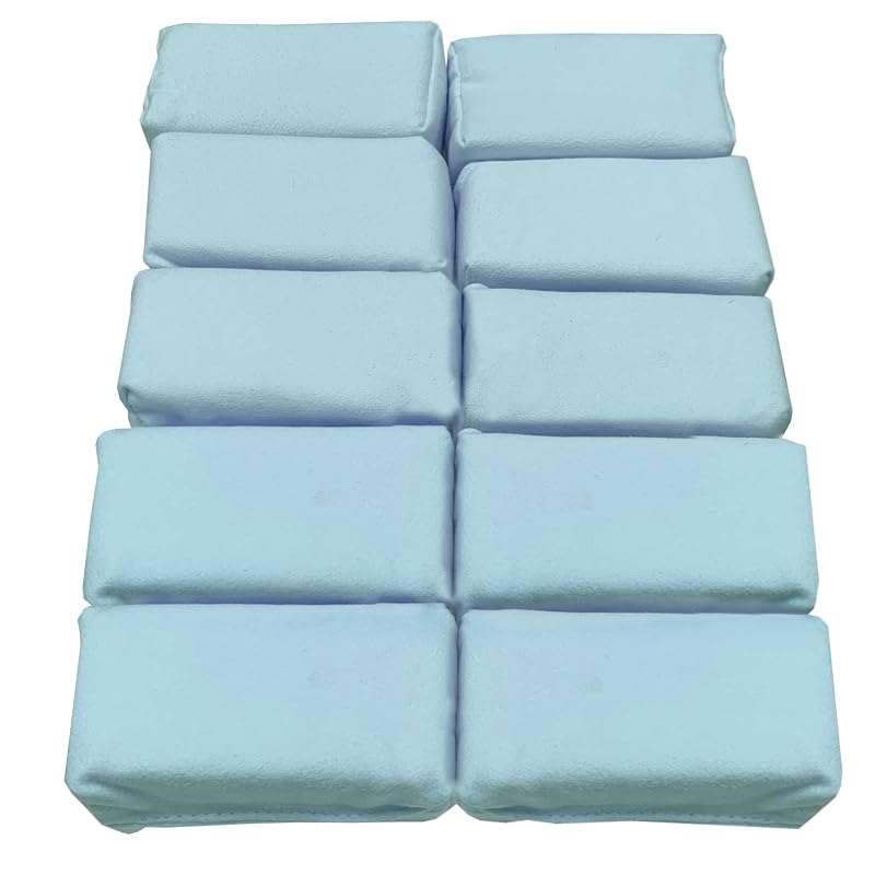Aplicadores de Microfibra Suede para Revestimento Automotivo Detailer's Preference Azul, Pacote com 10 unidades