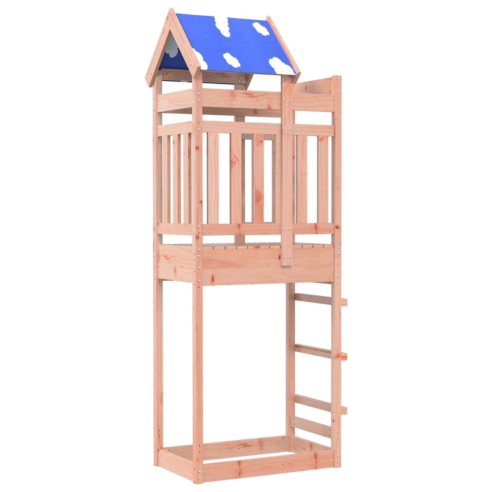 Spielturm für Garten aus massivem Douglasienholz 85 x 52,5 x 239 cm, Kletterturm mit Spielzubehör für Kinder, Outdoor Klettergerüst wetterfest