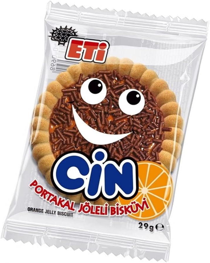 Orange Tart,Orange Biscuit,Portakallı Tart Eti Cin Biscuit Series with Flavor Jelly (Orange , 25 gr. x36pcs.) 31,7 Oz تارت البرتقال