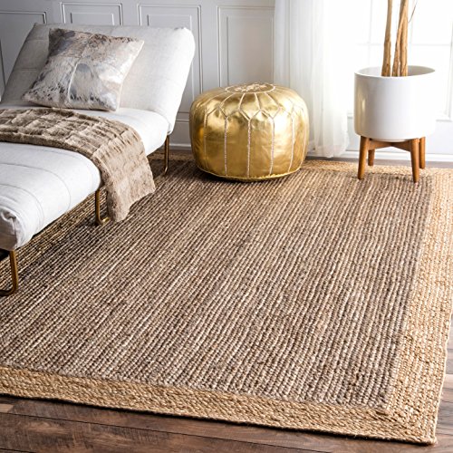 nuLOOM Eleonora Hand Woven Jute Rug, 3' x 5', Grey