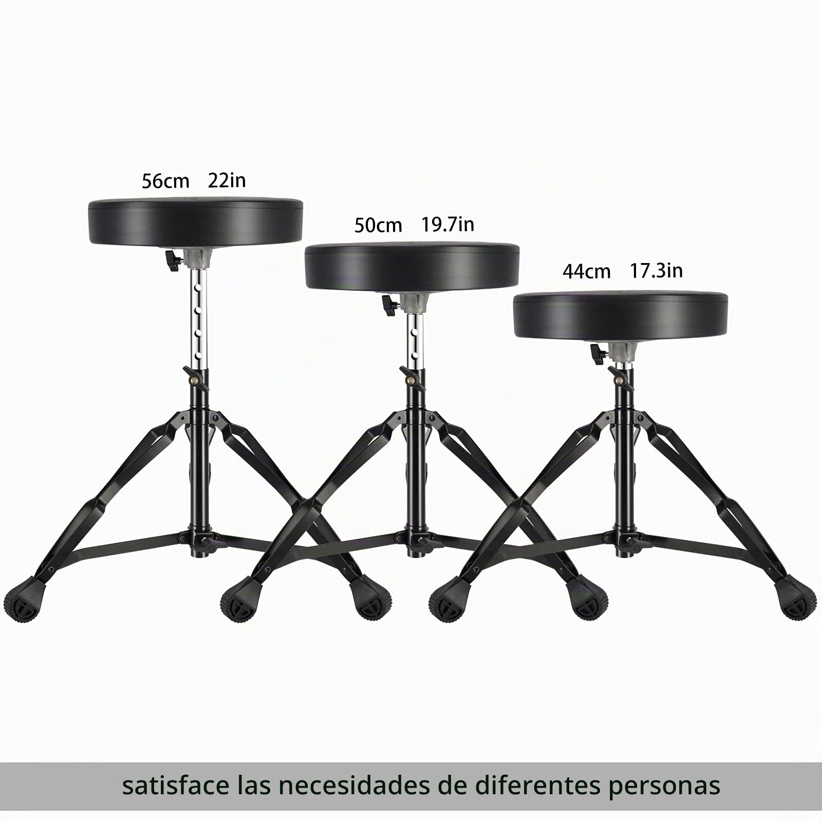 EASTROCK Taburete para Batería Ajustable Electronica, para Adultos, Negro