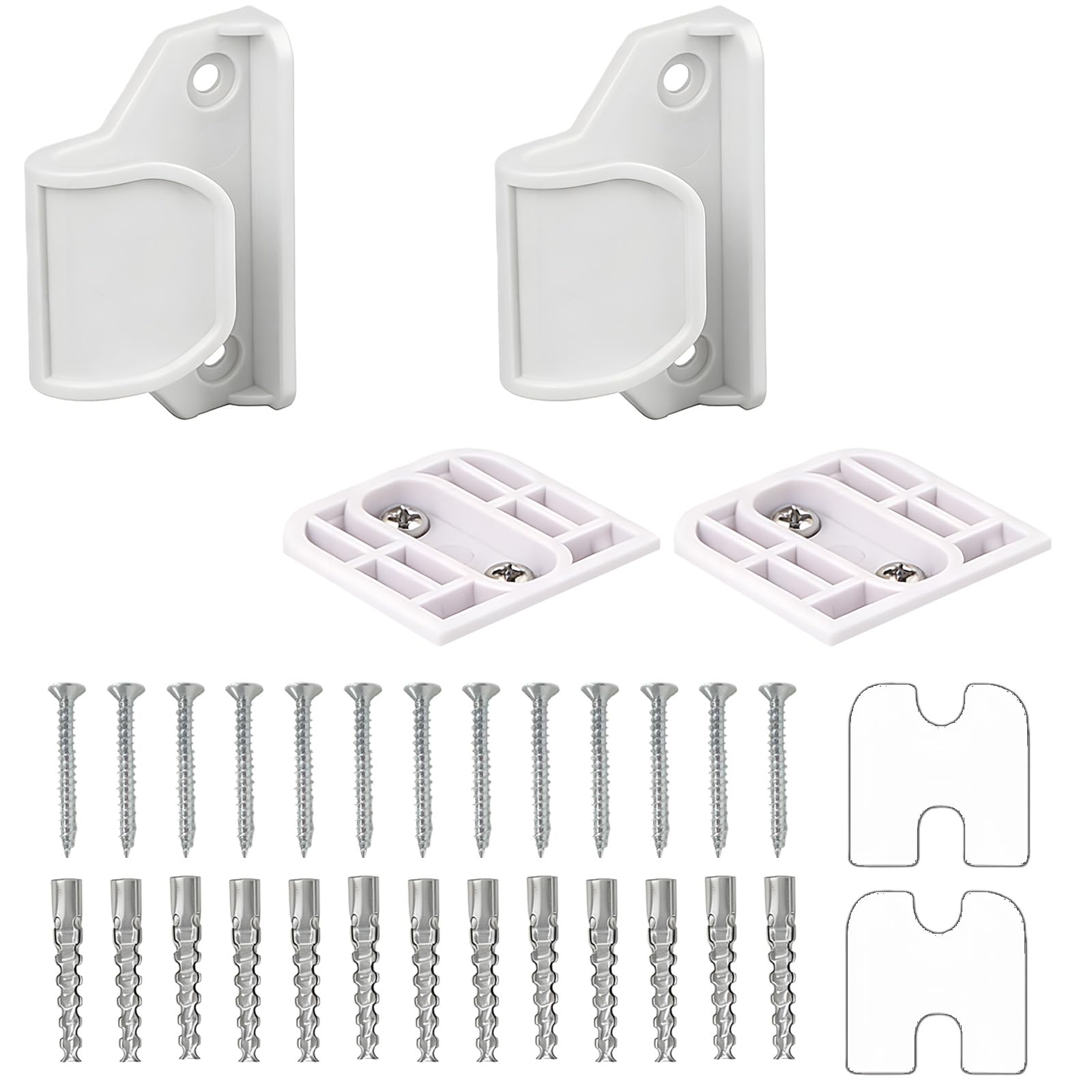 Retractable Stair Gate Fittings Kit, Retractable Stair Gate for Babies Installation Accessories, Including Latches Brackets Screws and Expansion Tubes for Pet Stair Gate Repair and Replacement Use
