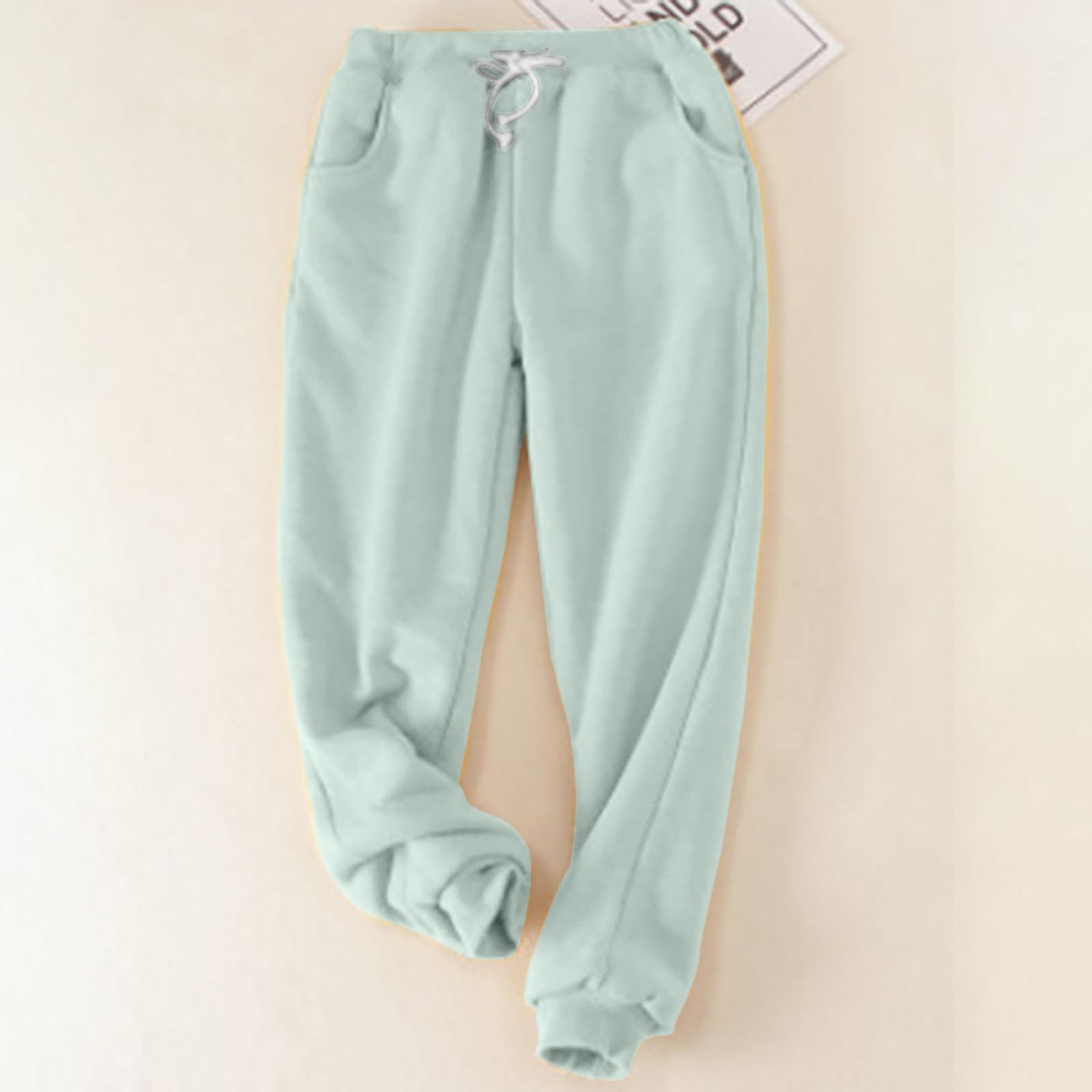 Camiseta térmica para mujer, cuello redondo, capa base, pantalones gruesos y cálidos con forro polar de manga larga, pantalones de cintura elástica con bolsillos para ropa interior suelta de invierno