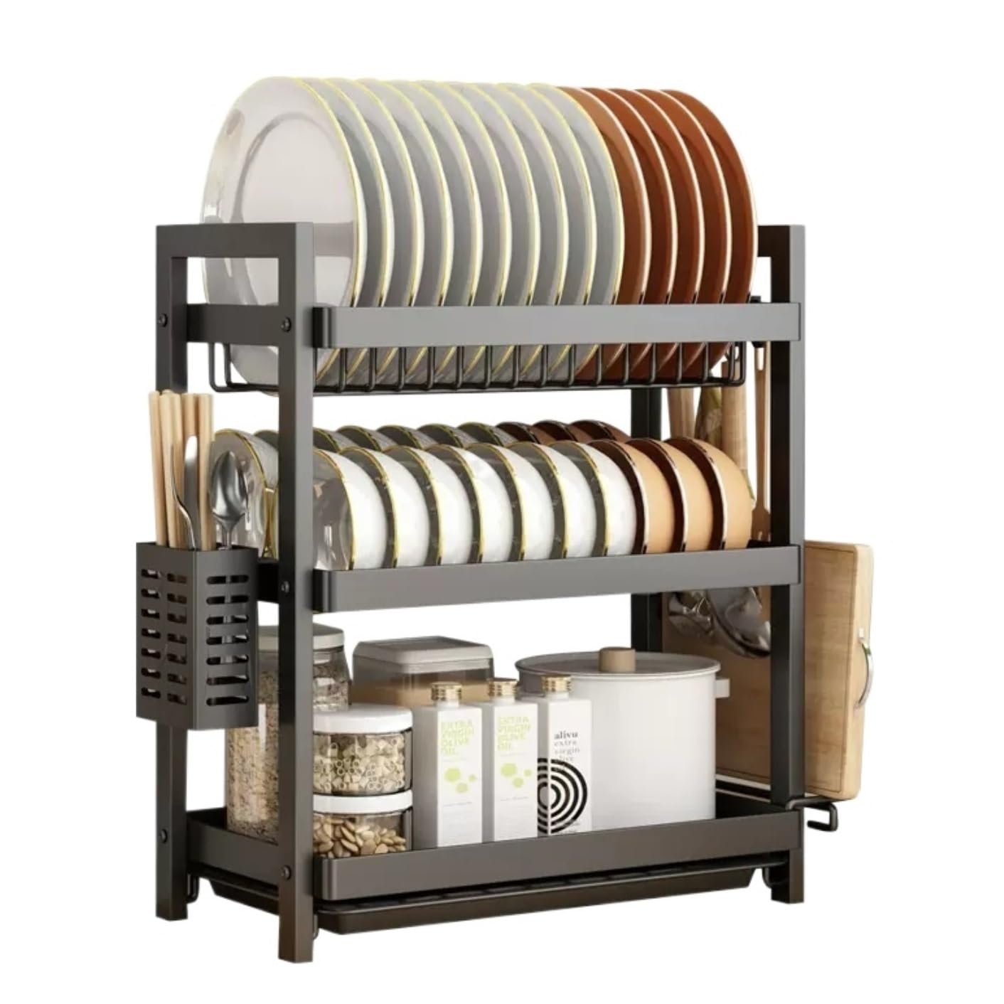 ROHCGHC Kitchen draining rack, Dish Rack Drainer Metal Bowl Plate Drying Spice Storage Sink Holder Tableware Drainboard Drainers Sva