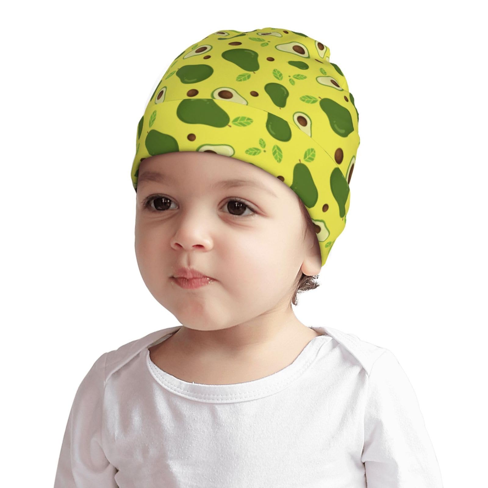 Rqzwdq Avocado Kids Beanie Hats Warm Knit Beanie Cap Skull Caps Gifts Decor for Boys Girls White