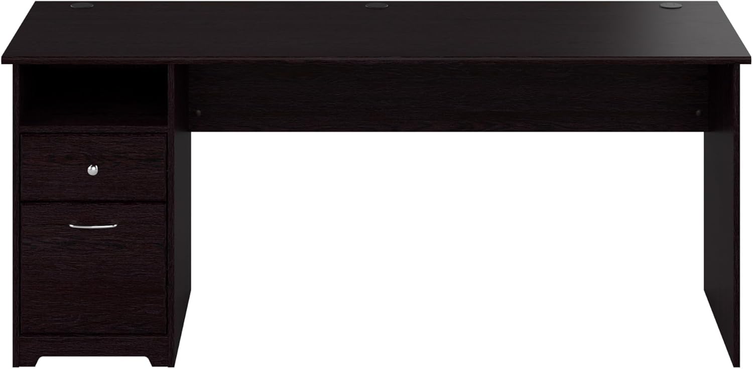 Bush Home Cabot 72W Computer Desk with Drawers in Espresso Oak