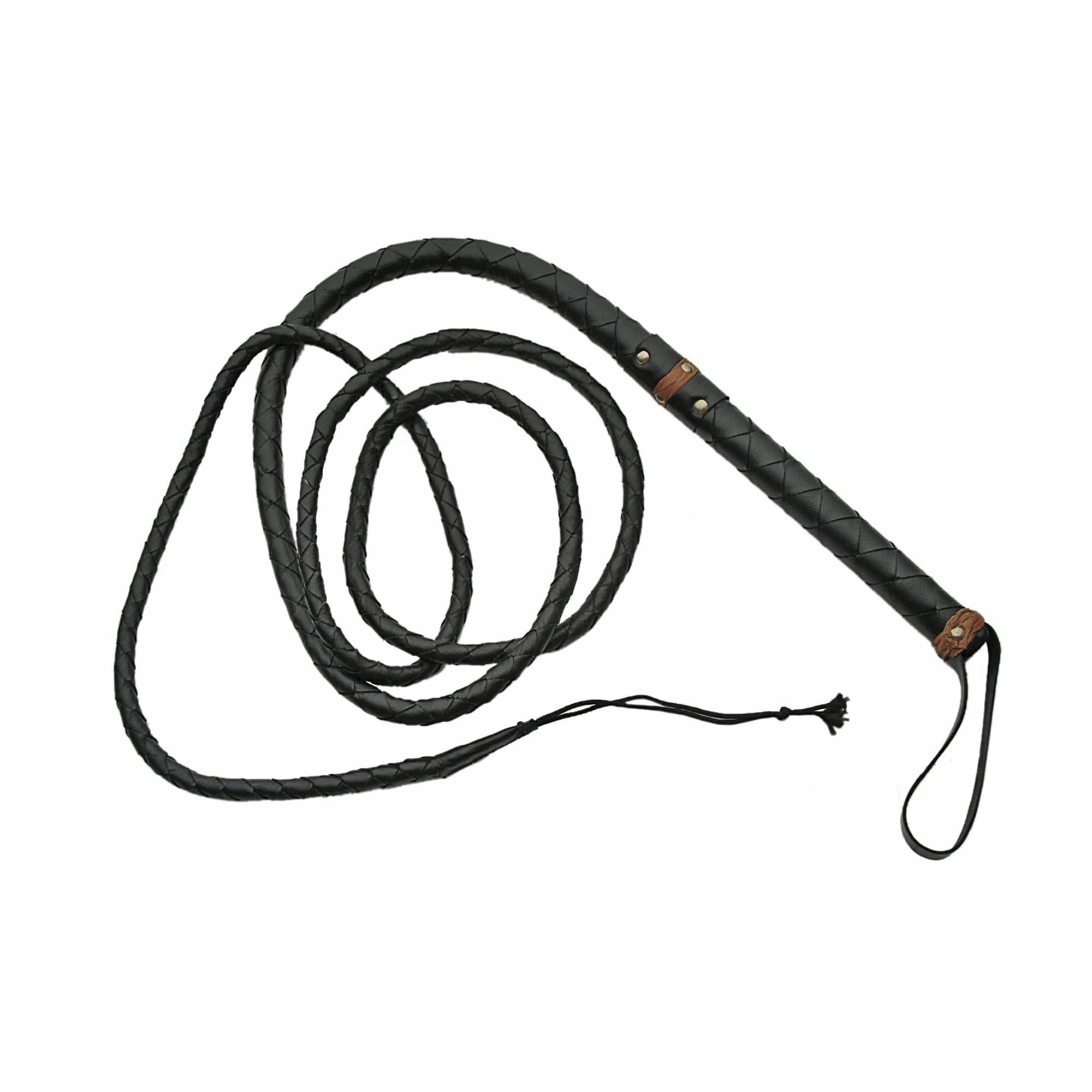 SZCO Supplies Hand Made Leather Bull Whip, 9-Feet, Black (891805-9)