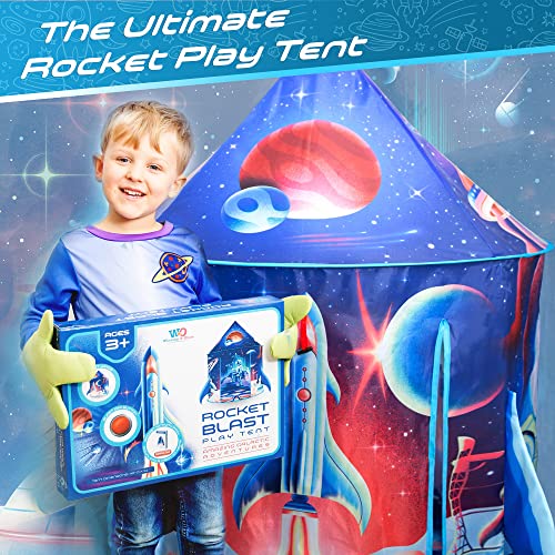 W&O Rocket Ship Play Tent With Blast Off Button - Rocket Tent - Rocket Ship Toys For Kids - Pop Up Tents For Kids - Rocket Ship Tent - Space Tent - Spaceship Tent - Rocketship For Kids Space Ship #TOP5