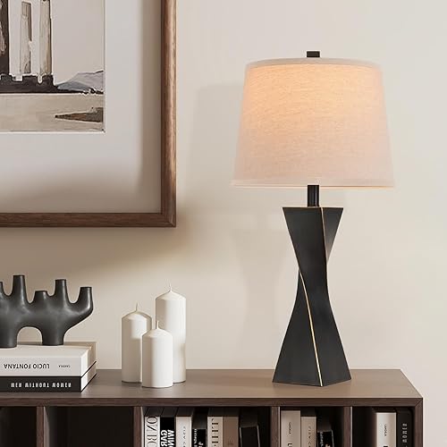 Miniatura 2 de Juego de 2 lámparas de mesita de noche, modernas, modernas, vintage, rústicas, de granja, lámparas de escritorio para mesas auxiliares de sala de