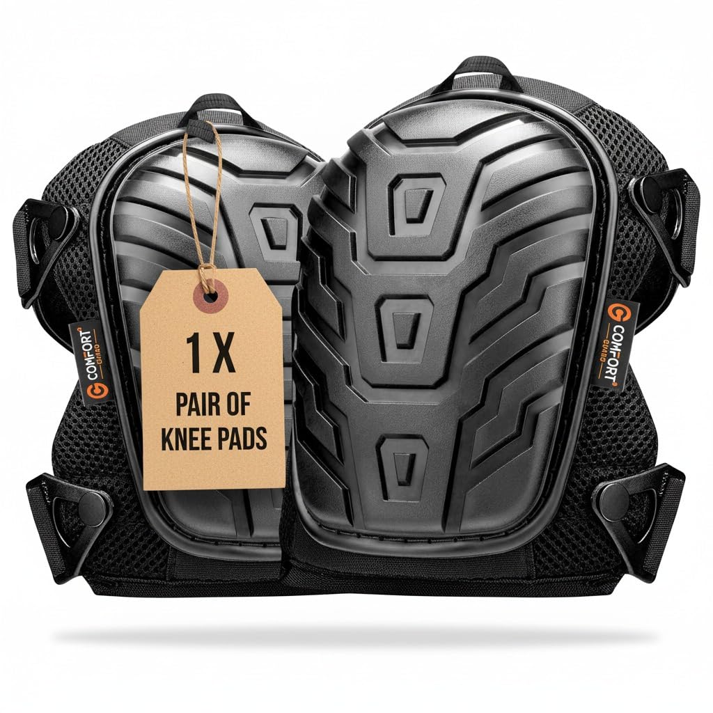 COMFORTGUARD Knee Pads for Work, Lightweight Gel & Foam Kneeling Pads with Easy-Fix Clips