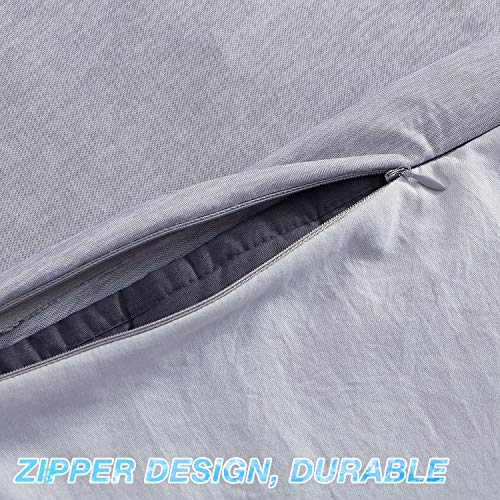 Image of EXQ Home Weighted Blanket Cover 48x72-Twin Size Premium Soft for Weighted Blanket with Zipper,Machine Washable Duvet Cover (Grey,Duvet Cover Only)