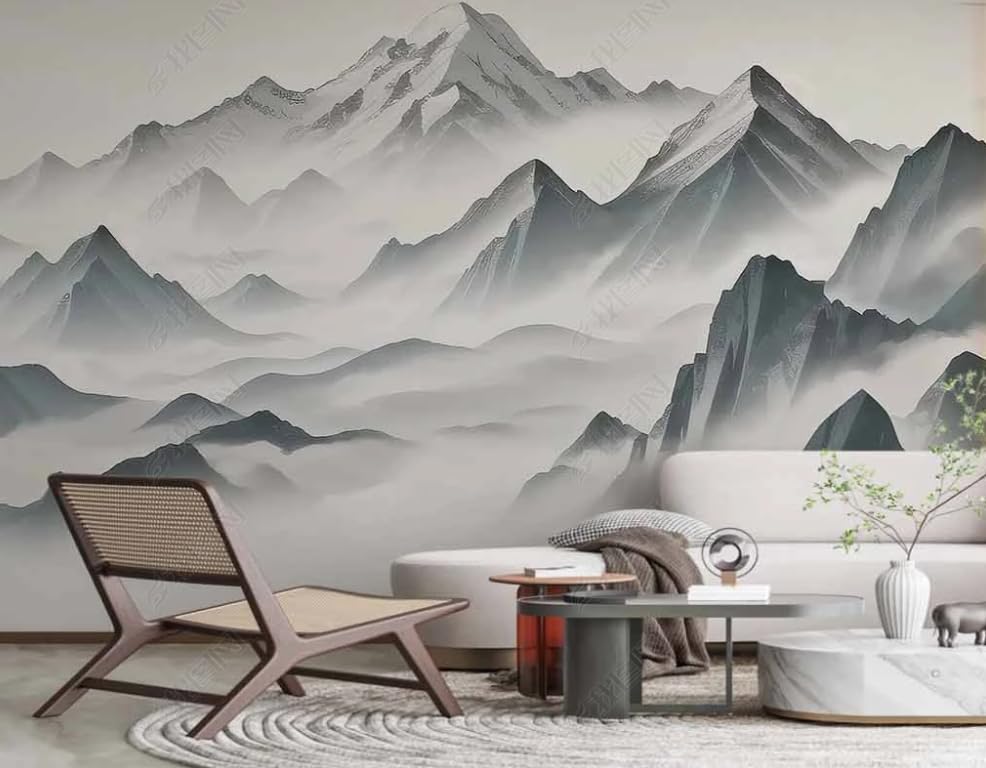 Papier peint intissé paysage or poster geant mural pour salon